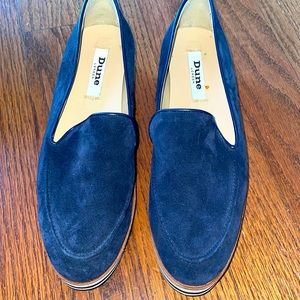 Dune London Navy Platform Slip On